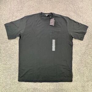 Giorgiolini Mens Filo Scozia Cotton Pocket T-Shirt Black Italy XL New